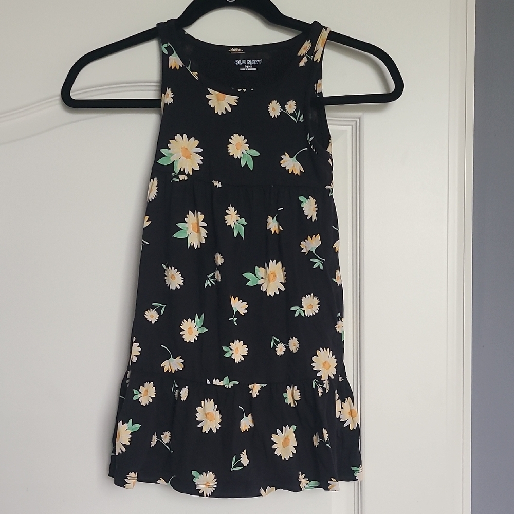 Old Navy Black Dress with Daisy Print